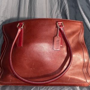 COACH Burgundy/Brown Leather Purse Tote Bag
